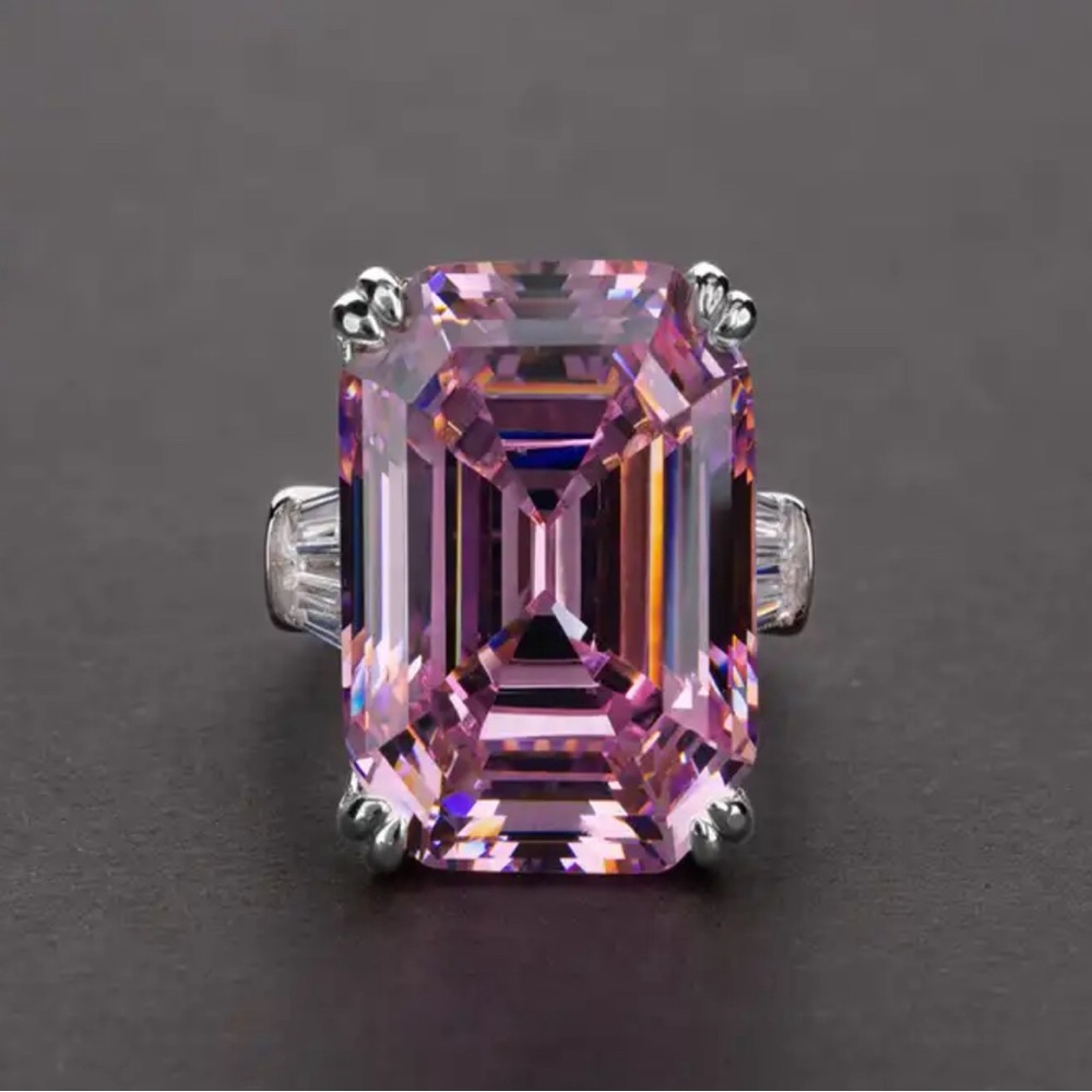 💯 NEW 925 STERLING SILVER CUBIC ZIRCONIA COCKTAIL RING